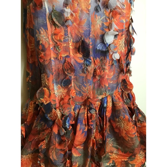Zimmermann Wild Flower Botanica Petal Printed Linen-Silk Midi Dress Size 3 NWT - Picture 6 of 16